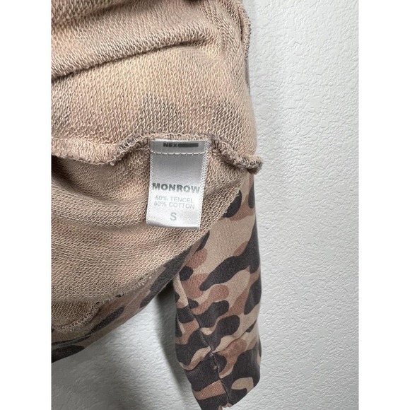 Monrow Small S Spiced Camo Pullover Sweatshirt - Picture 3 of 5